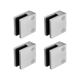 Laundry Baskets: VEVOR Glass Clamp, 4 PCS Square Glass Railing Bracket for 0.31 "-0.47 " Tempered Glass, 304 Stainless Steel Glass Mounting Clamp, Glass Shelf Bracket for Balcony, Garden, Pool, Stair, Silver