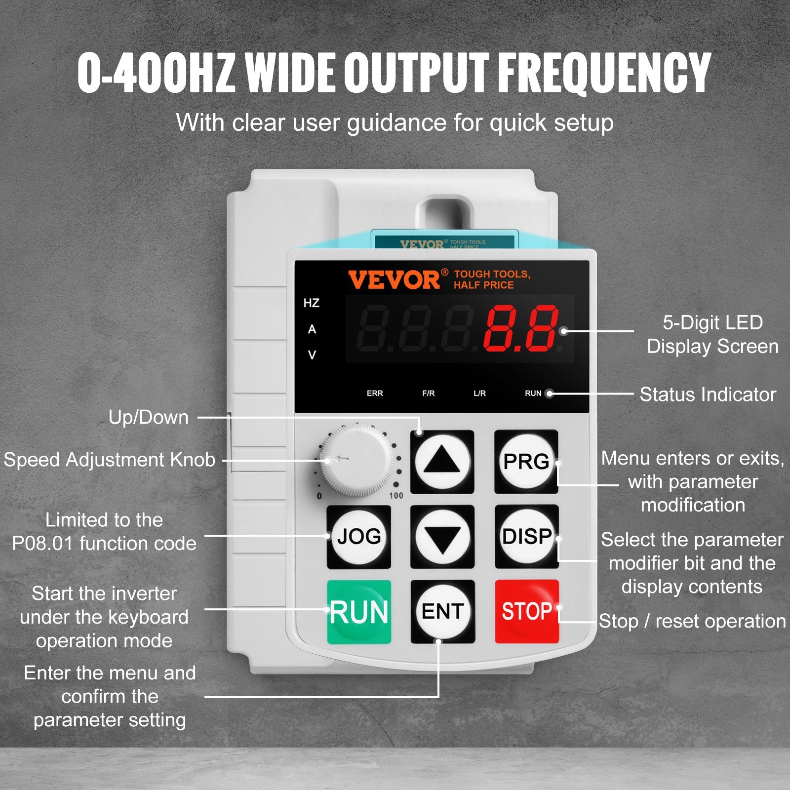 Hard Drives: VEVOR VFD 10HP, 7.5KW, 34A, 1 Phase 220V-240V Input to 3 Phase 220V-240V Output Variable Frequency Drive, 0-400Hz VFD for AC Motor Speed Control