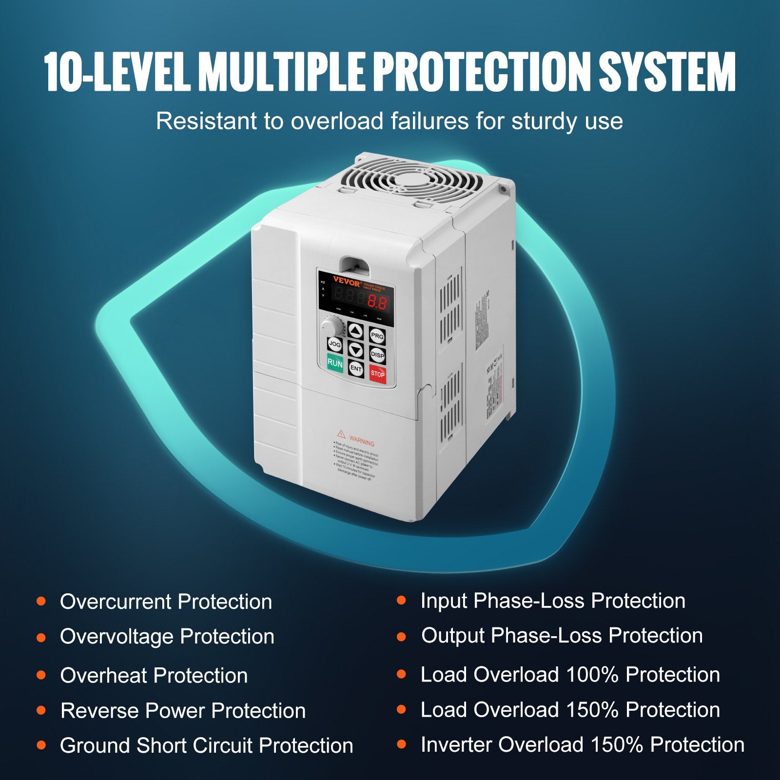 Hard Drives: VEVOR VFD 10HP, 7.5KW, 34A, 1 Phase 220V-240V Input to 3 Phase 220V-240V Output Variable Frequency Drive, 0-400Hz VFD for AC Motor Speed Control