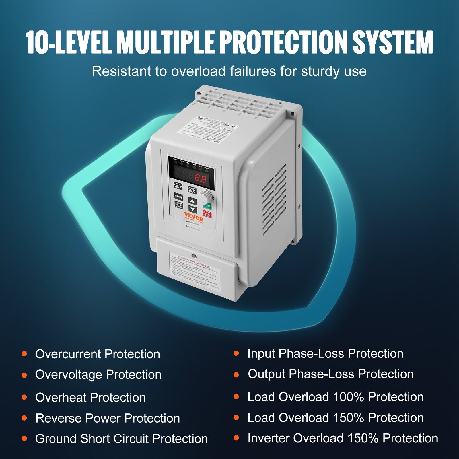 Fuel & Exhaust: VEVOR VFD 2.2KW 10A 3HP Variable Frequency Drive for 3-Phase Motor Speed Control