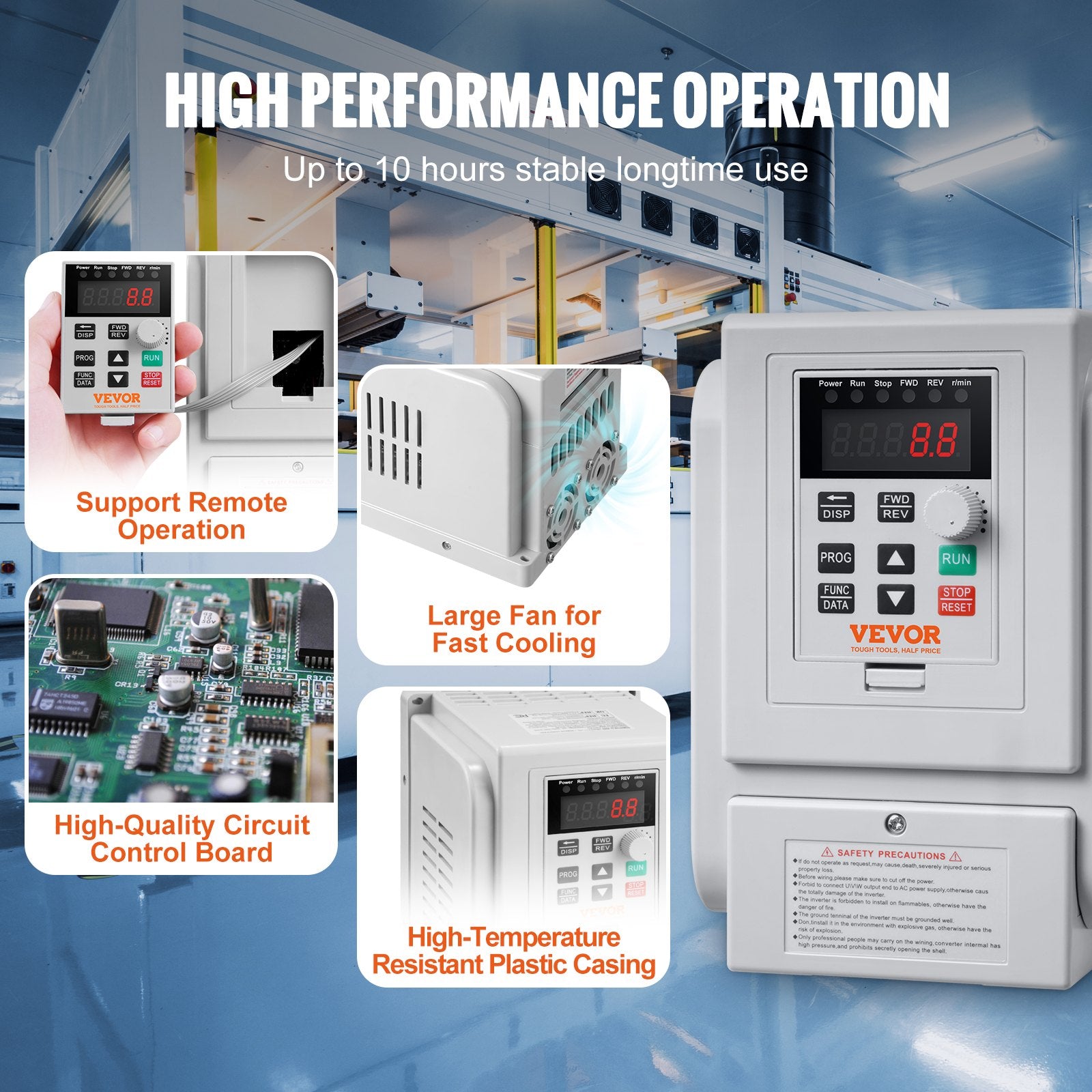 Fuel & Exhaust: VEVOR VFD 2.2KW 10A 3HP Variable Frequency Drive for 3-Phase Motor Speed Control