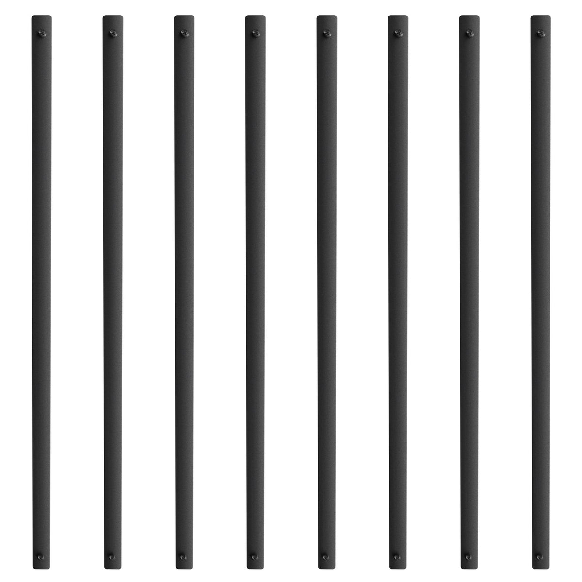 Staircase Metal Balusters, 38'' x 1'' Flat Aluminum Alloy Decorative Banister Spindles, 72 Pack Deck Baluster with Screws, Classic Hollow Deck Railing Satin Black Powder Coated for Porch