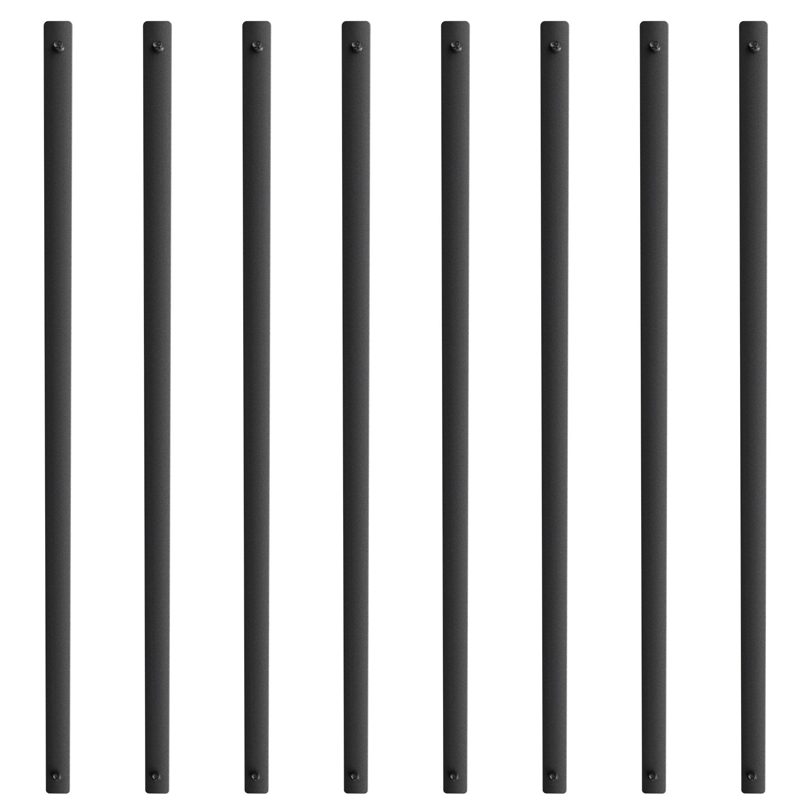 Building Toys: VEVOR Staircase Metal Balusters, 29.5'' x 1'' Flat Aluminum Alloy Decorative Banister Spindles, 51 Pack Deck Baluster with Screws, Classic Hollow Deck Railing Satin Black Powder Coated for Porch