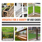 Garden Ornaments: VEVOR Staircase Metal Balusters, 32.28"x1"x0.2" Flat Aluminum Alloy Decorative Banister Spindles, 51 Pack Deck Baluster with Screws, Classic Hollow Deck Railing Satin Black Powder Coated for Porch