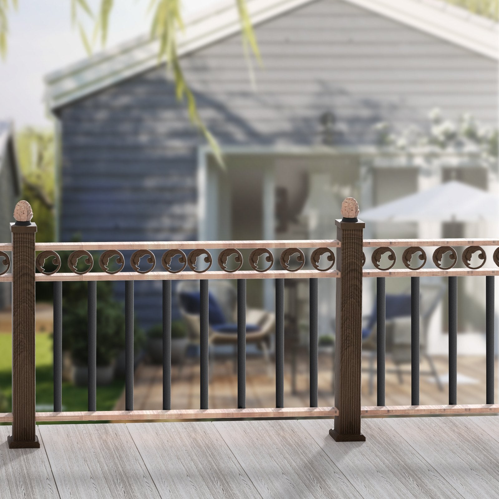 Garden Ornaments: VEVOR Staircase Metal Balusters, 32.28"x1"x0.2" Flat Aluminum Alloy Decorative Banister Spindles, 51 Pack Deck Baluster with Screws, Classic Hollow Deck Railing Satin Black Powder Coated for Porch