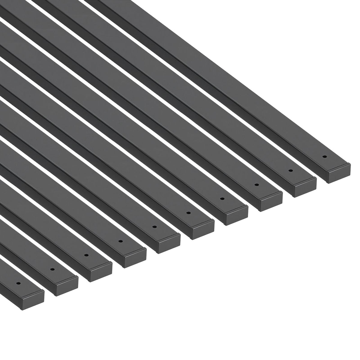 61 Pack Deck Balusters, 82 cm Galvanized Steel Railing Spindles, Hollow Rectangle Metal Decking Stair Balusters with Pre-Drilled Hole, End Caps, Screws, for Deck, Porch & Stair Railing, Black