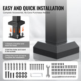 Mobility & Accessibility: VEVOR Handrails for Outdoor Steps, 5 Step Stair Hand Rail Kit, Transitional Carbon Steel Railings with Installation Kit, Stair Rails for Seniors, Concrete Steps & Porch & Deck, Black Retro Arch