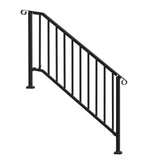 Mobility & Accessibility: VEVOR Handrails for Outdoor Steps, 5 Step Stair Hand Rail Kit, Transitional Carbon Steel Railings with Installation Kit, Stair Rails for Seniors, Concrete Steps & Porch & Deck, Black Retro Arch
