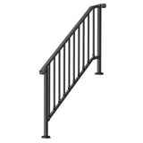 Mobility & Accessibility: VEVOR Handrails for Outdoor Steps, 5 Step Stair Hand Rail Kit, Transitional Carbon Steel Railings with Installation Kit, Stair Rails for Seniors, Concrete Steps & Porch & Deck, Black Retro Arch