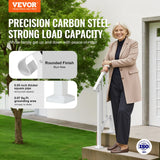 Mobility & Accessibility: VEVOR Handrails for Outdoor Steps, 1-2 Step Stair Hand Rail Kit, Transitional Carbon Steel Railings with Installation Kit, Stair Rails for Seniors, Concrete Steps & Porch & Deck, White Retro Arch