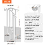 Mobility & Accessibility: VEVOR Handrails for Outdoor Steps, 1-2 Step Stair Hand Rail Kit, Transitional Carbon Steel Railings with Installation Kit, Stair Rails for Seniors, Concrete Steps & Porch & Deck, White Retro Arch