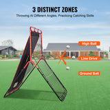 Basketball & Basketball Accessories: VEVOR Baseball And Softball Rebounder Net 3.5x4.5 ft 2-in-1 Switch Hitter Pitch