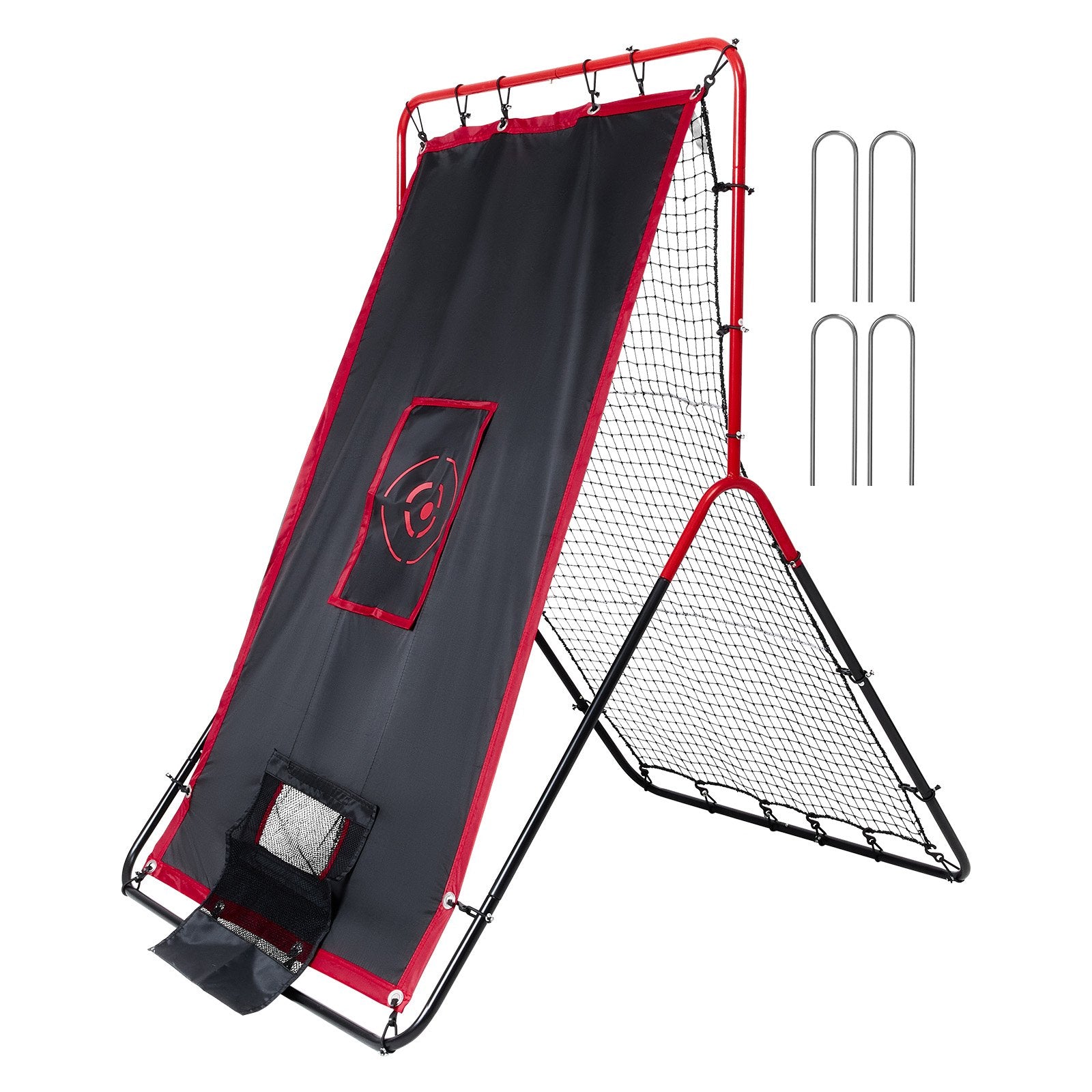 Basketball & Basketball Accessories: VEVOR Baseball And Softball Rebounder Net 3.5x4.5 ft 2-in-1 Switch Hitter Pitch