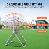 Basketball & Basketball Accessories: VEVOR Baseball And Softball Rebounder Net, 3.5 x 6 ft PitchBack Baseball Pitching Nest, Softball Pitchback Net, Fielding Trainer, Bounce Back Net for Fielding/Throwing Practice, 5 Adjustable Angles