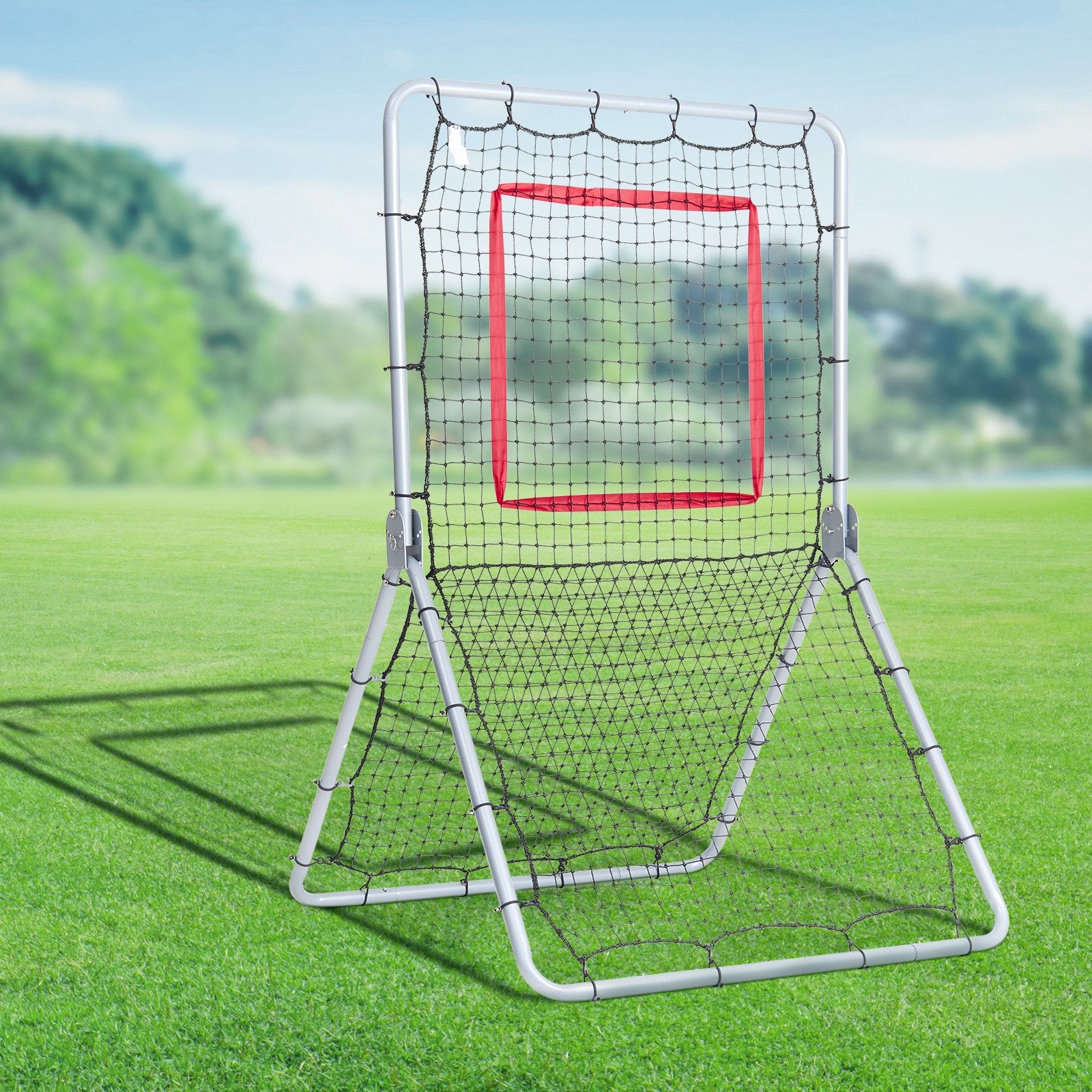 Basketball & Basketball Accessories: VEVOR Baseball And Softball Rebounder Net, 3.5 x 6 ft PitchBack Baseball Pitching Nest, Softball Pitchback Net, Fielding Trainer, Bounce Back Net for Fielding/Throwing Practice, 5 Adjustable Angles