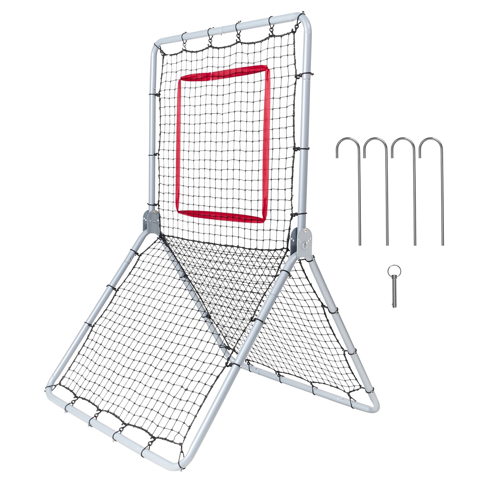 Basketball & Basketball Accessories: VEVOR Baseball And Softball Rebounder Net, 3.5 x 6 ft PitchBack Baseball Pitching Nest, Softball Pitchback Net, Fielding Trainer, Bounce Back Net for Fielding/Throwing Practice, 5 Adjustable Angles