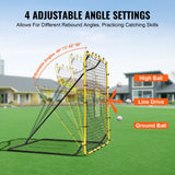 Basketball & Basketball Accessories: VEVOR Baseball And Softball Rebounder Net, 4 x 4.5 Feet PitchBack Baseball Nest for Pitching and Fielding Training, Pitch Return Trainer Rebound Net with Pitching Target, 4 Adjustable Angles