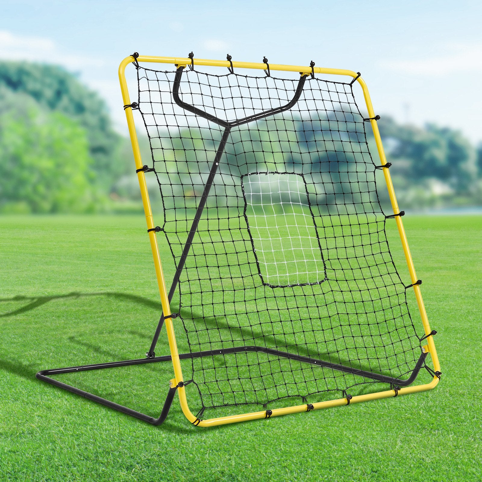 Basketball & Basketball Accessories: VEVOR Baseball And Softball Rebounder Net, 4 x 4.5 Feet PitchBack Baseball Nest for Pitching and Fielding Training, Pitch Return Trainer Rebound Net with Pitching Target, 4 Adjustable Angles