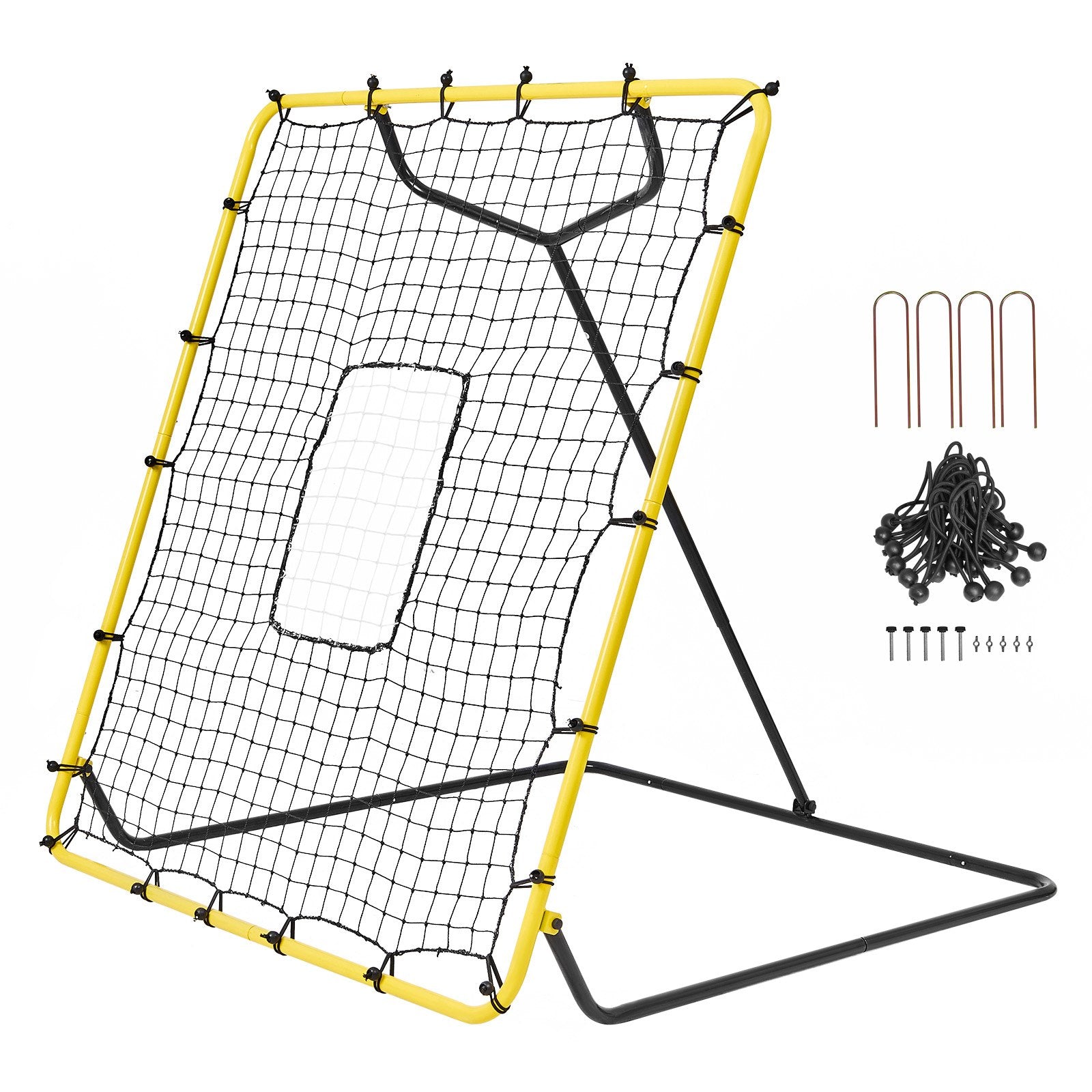 Basketball & Basketball Accessories: VEVOR Baseball And Softball Rebounder Net, 4 x 4.5 Feet PitchBack Baseball Nest for Pitching and Fielding Training, Pitch Return Trainer Rebound Net with Pitching Target, 4 Adjustable Angles
