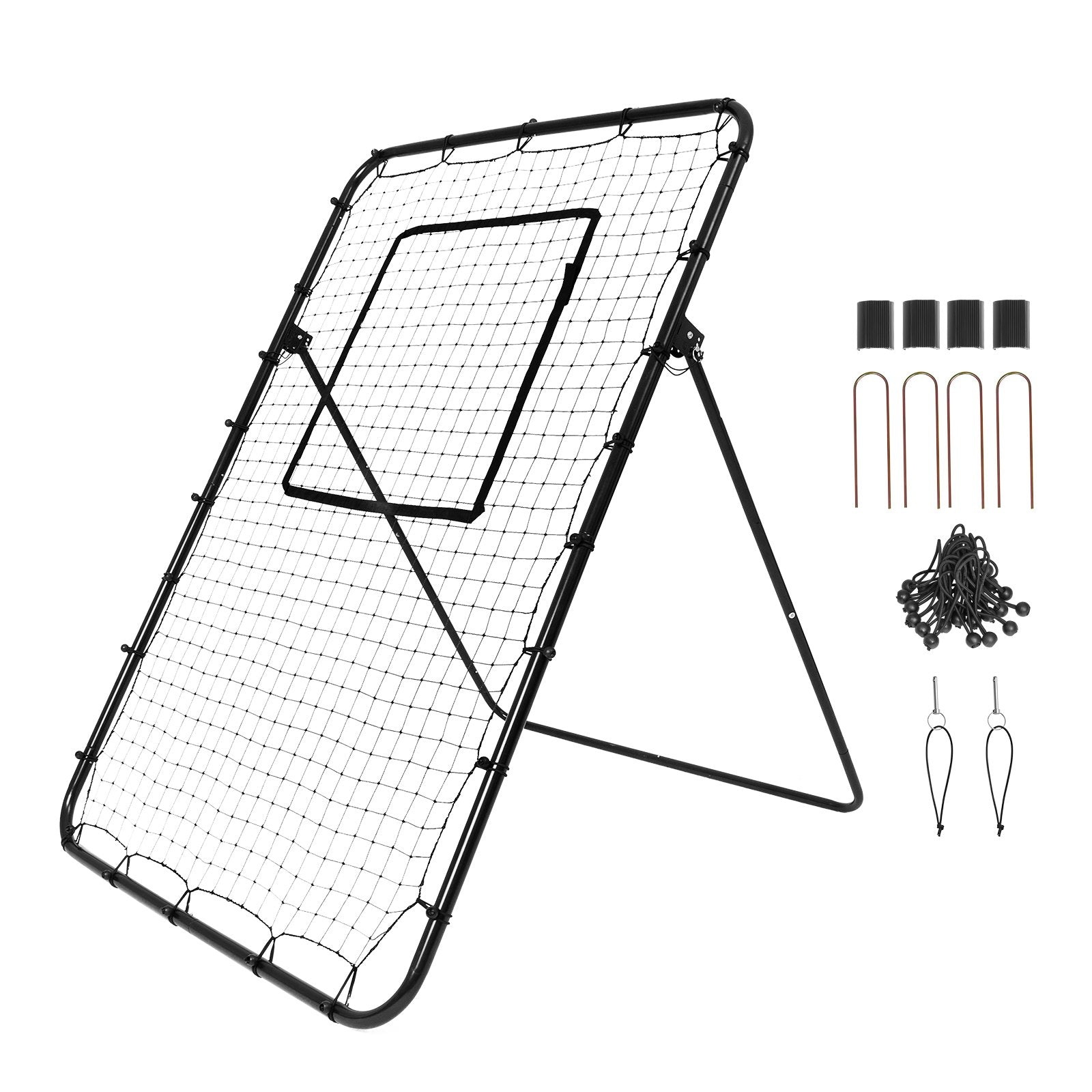 Basketball & Basketball Accessories: VEVOR Baseball And Softball Rebounder Net, 4 x 6 Feet PitchBack Baseball Nest for Pitching and Fielding Training, Pitch Return Trainer Rebound Net with Pitching Target, 4 Adjustable Angles