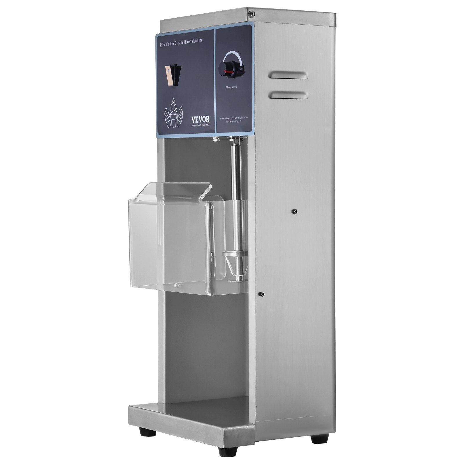 Ice Cream Blender, 400W High-Speed Ice Cream Maker Mixer Stir Machine 4200RPM, Stepless Speed Adjustment, 304 Stainless Steel Ice Cream Shaker, 3 Hand Cups, Make Various Flavors of Ice Cream
