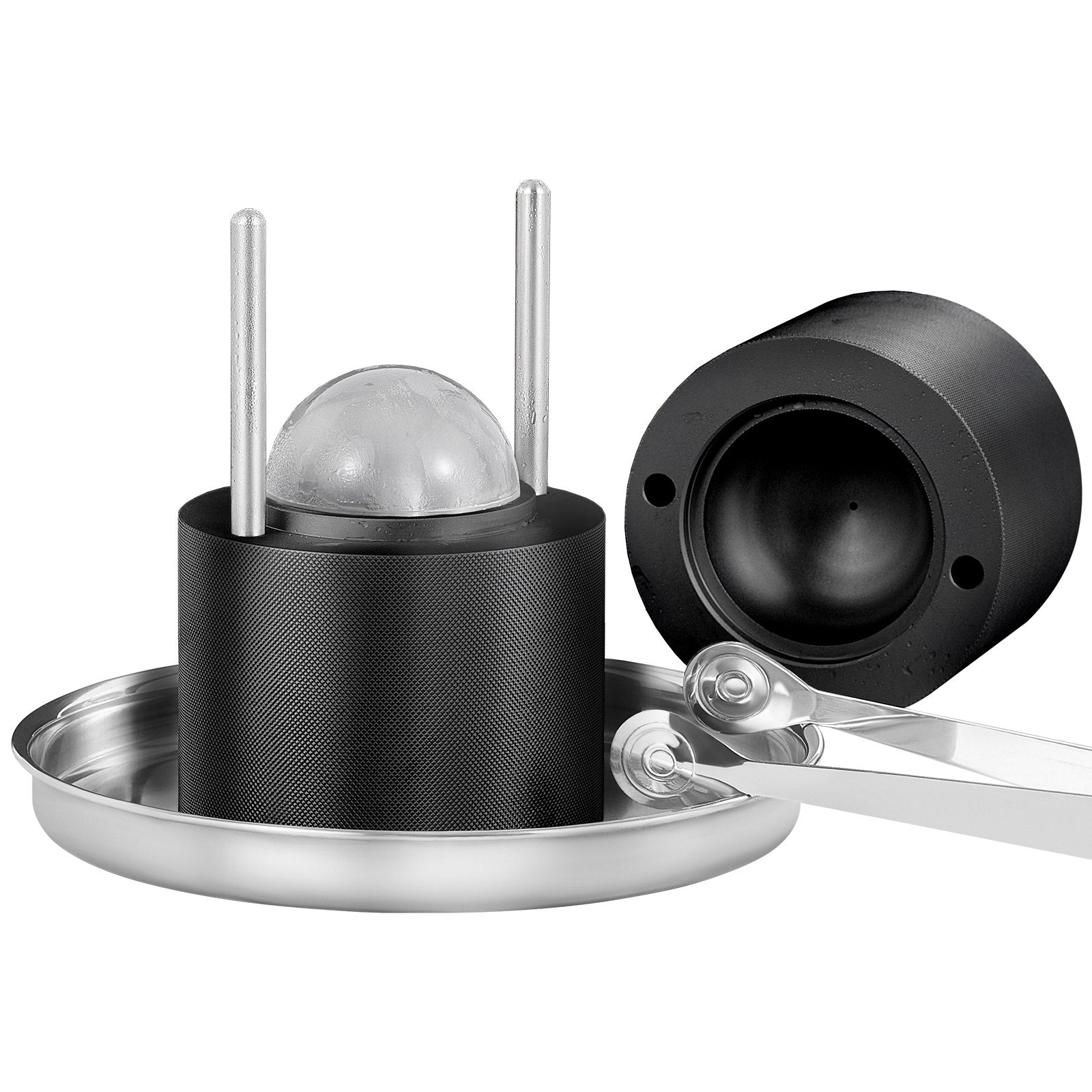 Basketball & Basketball Accessories: VEVOR Ice Ball Press, 6cm Ice Ball Maker, Aircraft Al Alloy Ice Ball Press Kit for 60mm Ice Sphere, Ice Press with Tong and Drip Tray, for Whiskey, Cocktail, Bourbon, Scot on Party & Holiday, Black