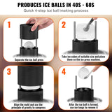 Basketball & Basketball Accessories: VEVOR Ice Ball Press, 6cm Ice Ball Maker, Aircraft Al Alloy Ice Ball Press Kit for 60mm Ice Sphere, Ice Press with Tong and Drip Tray, for Whiskey, Cocktail, Bourbon, Scot on Party & Holiday, Black