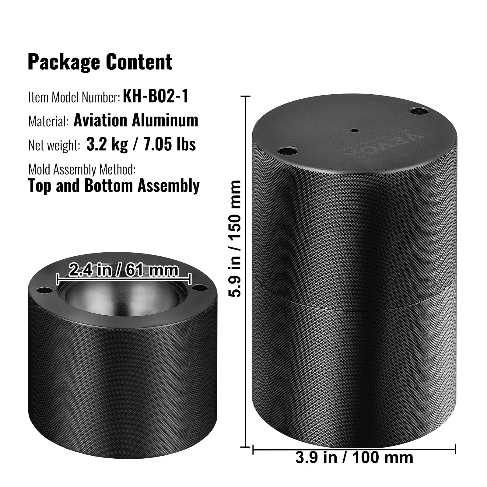 Basketball & Basketball Accessories: VEVOR Ice Ball Press, 6cm Ice Ball Maker, Aircraft Al Alloy Ice Ball Press Kit for 60mm Ice Sphere, Ice Press with Tong and Drip Tray, for Whiskey, Cocktail, Bourbon, Scot on Party & Holiday, Black