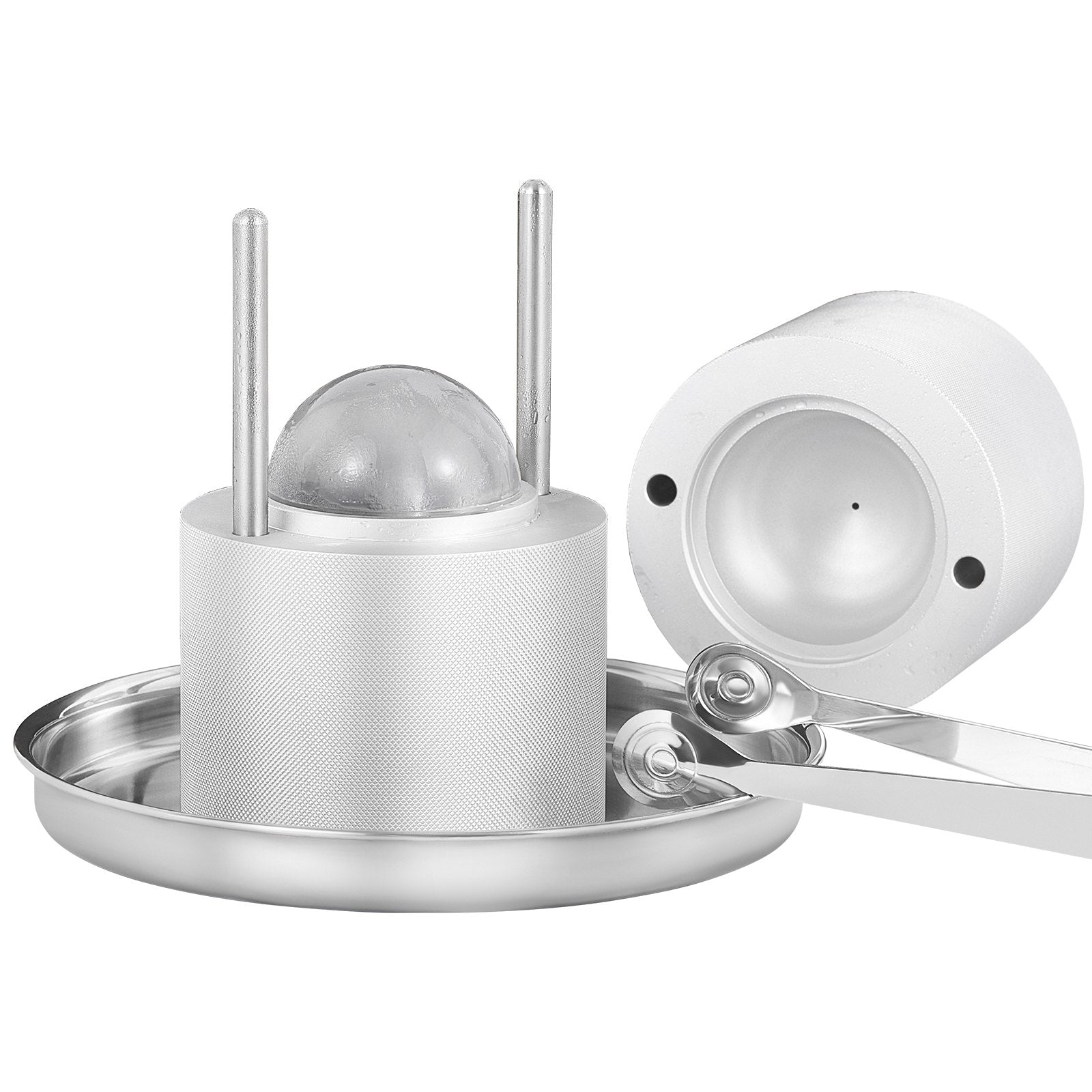 Candle Accessories: VEVOR Ice Ball Press Kit, Aircraft Al Alloy Ice Press with Ice Block Mold, Large Mat, Tong, Drip Tray, One Glass, Round Ice Ball Maker 2.4"/60 mm Ice Sphere, for Whiskey, Cocktail on Party & Holiday