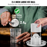 Candle Accessories: VEVOR Ice Ball Press Kit, Aircraft Al Alloy Ice Press with Ice Block Mold, Large Mat, Tong, Drip Tray, One Glass, Round Ice Ball Maker 2.4"/60 mm Ice Sphere, for Whiskey, Cocktail on Party & Holiday