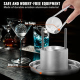 Candle Accessories: VEVOR Ice Ball Press Kit, Aircraft Al Alloy Ice Press with Ice Block Mold, Large Mat, Tong, Drip Tray, One Glass, Round Ice Ball Maker 2.4"/60 mm Ice Sphere, for Whiskey, Cocktail on Party & Holiday