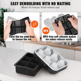 Basketball & Basketball Accessories: VEVOR Ice Cube Trays (Set of 2), 2-in-1 Combo with Silicone Sphere Ice Ball Maker & Large Square Ice Cube Maker with Lid, Reusable Easy Release BPA Free Ice Tray Set for Whiskey Cocktails Bourbon