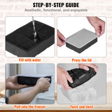 Basketball & Basketball Accessories: VEVOR Ice Cube Trays (Set of 2), 2-in-1 Combo with Silicone Sphere Ice Ball Maker & Large Square Ice Cube Maker with Lid, Reusable Easy Release BPA Free Ice Tray Set for Whiskey Cocktails Bourbon