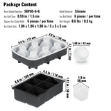 Basketball & Basketball Accessories: VEVOR Ice Cube Trays (Set of 2), 2-in-1 Combo with Silicone Sphere Ice Ball Maker & Large Square Ice Cube Maker with Lid, Reusable Easy Release BPA Free Ice Tray Set for Whiskey Cocktails Bourbon