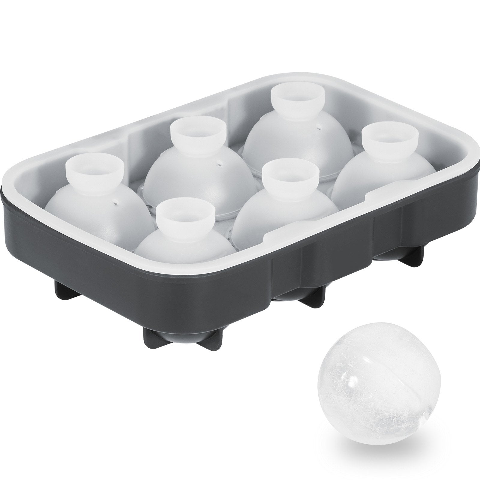Basketball & Basketball Accessories: VEVOR Ice Cube Trays (Set of 2), 2-in-1 Combo with Silicone Sphere Ice Ball Maker & Large Square Ice Cube Maker with Lid, Reusable Easy Release BPA Free Ice Tray Set for Whiskey Cocktails Bourbon