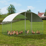 Small Animal Habitats & Cages: VEVOR Chicken Coop, 9.8x6.5x6.5ft Walk-in Large Metal Chicken Run for Yard with Waterproof Cover, Doom Roof Hen House with Security Lock for Outdoor and Backyard, Farm, Duck Rabbit Cage Poultry Pen
