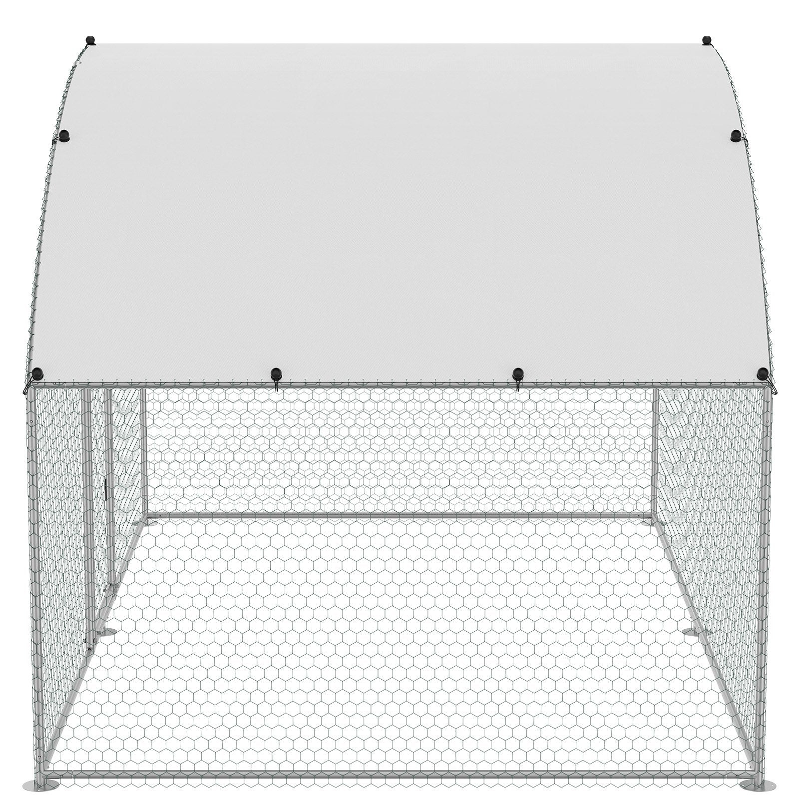 Small Animal Habitats & Cages: VEVOR Chicken Coop, 9.8x6.5x6.5ft Walk-in Large Metal Chicken Run for Yard with Waterproof Cover, Doom Roof Hen House with Security Lock for Outdoor and Backyard, Farm, Duck Rabbit Cage Poultry Pen