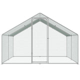 Small Animal Habitats & Cages: VEVOR Large Metal Chicken Coop, 3x3.93x1.99 m Walk-in Chicken Runs for Yard with Cover, Spire Roof Hen House with Security Lock for Outdoor and Backyard, Farm, Duck Rabbit Cage Poultry Pen