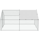 Small Animal Habitats & Cages: VEVOR Large Metal Chicken Coop, 3x3.93x1.99 m Walk-in Chicken Runs for Yard with Cover, Spire Roof Hen House with Security Lock for Outdoor and Backyard, Farm, Duck Rabbit Cage Poultry Pen