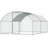 Small Animal Habitats & Cages: VEVOR Large Metal Chicken Coop, 9.8x12.9x6.5 ft Walk in Chicken Run for Yard with Waterproof Cover, Doom Roof Hen House with Security Lock for Outdoor and Backyard, Farm, Duck Rabbit Cage Poultry Pen