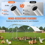 Small Animal Habitats & Cages: VEVOR Large Metal Chicken Coop, 9.8x12.9x6.5 ft Walk in Chicken Run for Yard with Waterproof Cover, Doom Roof Hen House with Security Lock for Outdoor and Backyard, Farm, Duck Rabbit Cage Poultry Pen