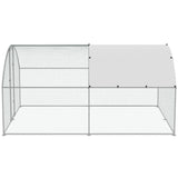 Small Animal Habitats & Cages: VEVOR Large Metal Chicken Coop, 9.8x12.9x6.5 ft Walk in Chicken Run for Yard with Waterproof Cover, Doom Roof Hen House with Security Lock for Outdoor and Backyard, Farm, Duck Rabbit Cage Poultry Pen