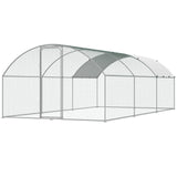 Small Animal Habitats & Cages: VEVOR Large Metal Chicken Coop with Run, 9.8x19.3x6.5 ft Walk-in Chicken Runs for Yard with Cover, Doom Roof Hen House with Security Lock for Outdoor and Backyard, Farm, Duck Rabbit Cage Poultry Pen