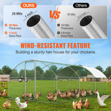Small Animal Habitats & Cages: VEVOR Large Metal Chicken Coop with Run, 9.8x19.3x6.5 ft Walk-in Chicken Runs for Yard with Cover, Doom Roof Hen House with Security Lock for Outdoor and Backyard, Farm, Duck Rabbit Cage Poultry Pen