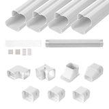 Air Compressors Accessories: VEVOR Mini Split Line Set Cover 76.2mm W 4830mm L, PVC Decorative Pipe Line Cover For Air Conditioner with 4 Straight Ducts & Full Components Easy to Install, Paintable for Heat Pumps, White