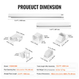 Air Compressors Accessories: VEVOR Mini Split Line Set Cover 76.2mm W 4830mm L, PVC Decorative Pipe Line Cover For Air Conditioner with 4 Straight Ducts & Full Components Easy to Install, Paintable for Heat Pumps, White
