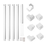 Air Compressors Accessories: VEVOR Mini Split Line Set Cover 76.2mm W 4830mm L, PVC Decorative Pipe Line Cover For Air Conditioner with 4 Straight Ducts & Full Components Easy to Install, Paintable for Heat Pumps, White