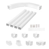 Air Compressors Accessories: VEVOR Mini Split Line Set Cover 76.2mm W 4830mm L, PVC Decorative Pipe Line Cover For Air Conditioner with 4 Straight Ducts & Full Components Easy to Install, Paintable for Heat Pumps, White
