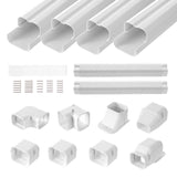 Automotive Repair & Speciality Tools: VEVOR Mini Split Line Set Cover 76.2mm W 5350mm L, PVC Decorative Pipe Line Cover For Air Conditioner with 4 Straight Ducts & Full Components Easy to Install, Paintable for Heat Pumps, White