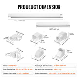 Automotive Repair & Speciality Tools: VEVOR Mini Split Line Set Cover 76.2mm W 5350mm L, PVC Decorative Pipe Line Cover For Air Conditioner with 4 Straight Ducts & Full Components Easy to Install, Paintable for Heat Pumps, White